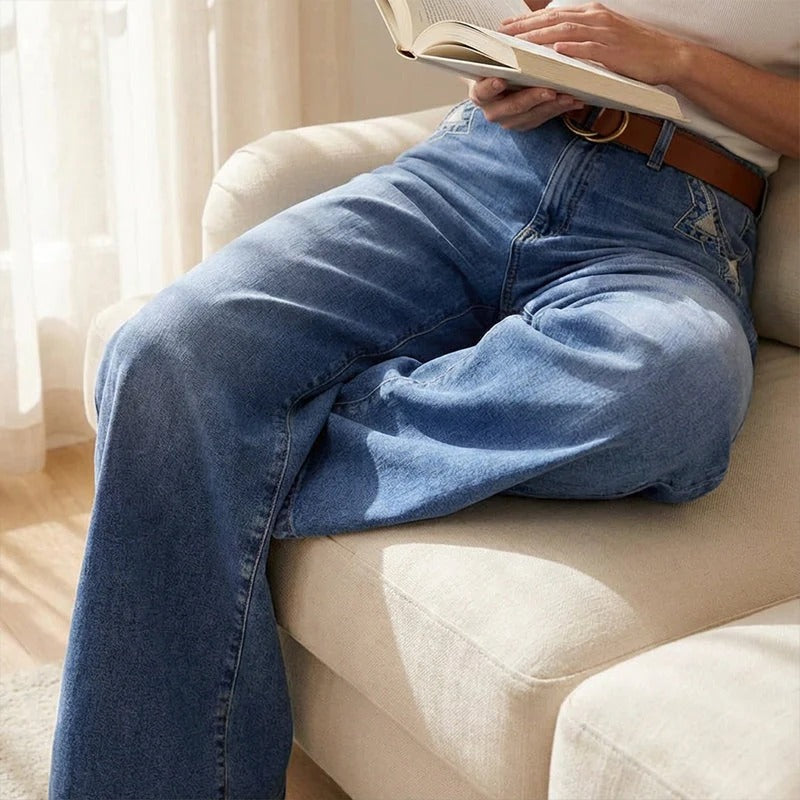 Martina - Vaqueros vintage de cintura alta y pierna ancha para mujer