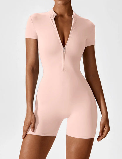 Ares- Mono corto con cremallera y manga corta